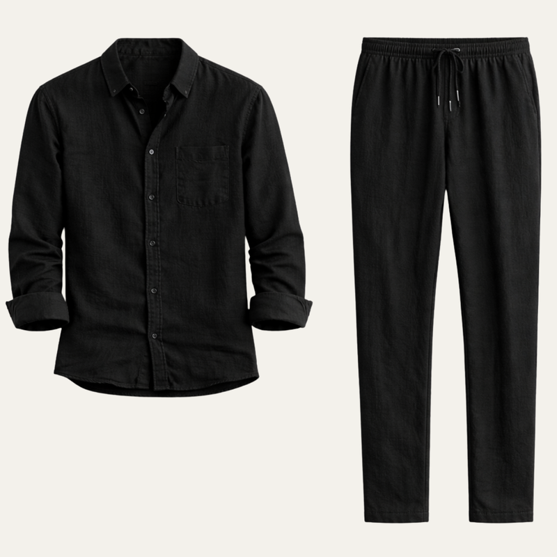 Victor | Linen Blend Shirt and Trousers Two Piece Set