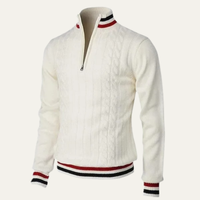 Fletcher | Half Zip Knit Jumper with Stripe Trim
