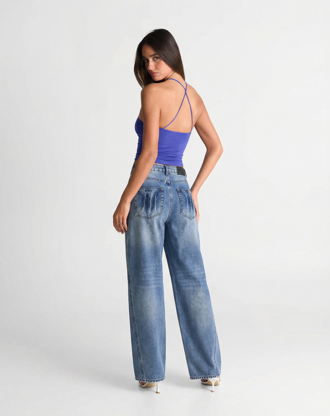 Nell | Vintage Wash Wide Leg Jeans