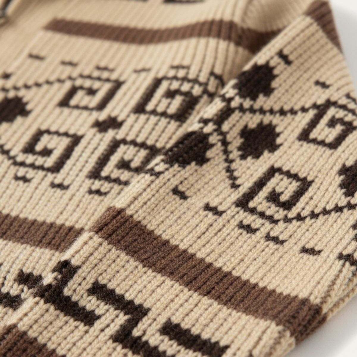 Marlon | Button Up Jacquard Knit Shawl Collar Cardigan