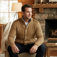 Cromwell cardigan collar detail