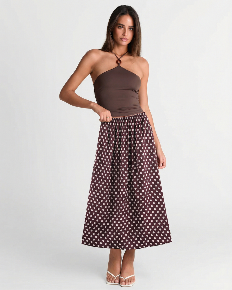 Verity | polka dot midi skirt