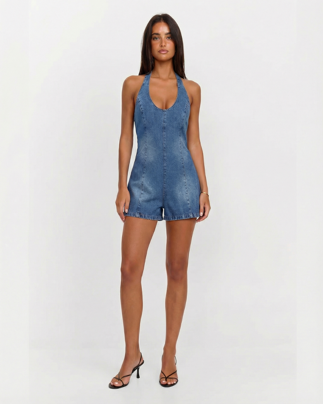 Anya | denim romper