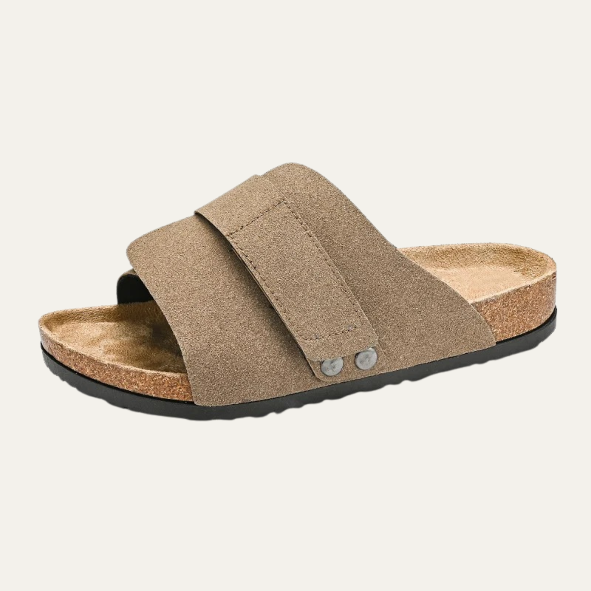 Irving double strap slide sandals Khaki