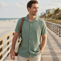 Oliver | Waffle Knit Short Sleeve Button-Up Shirt