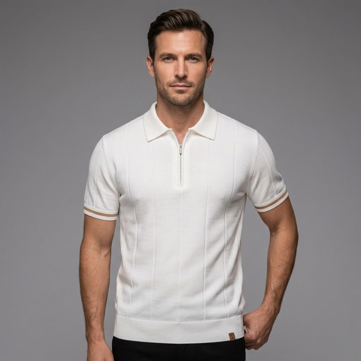 Ivan | Knit Zip Collar Polo Shirt