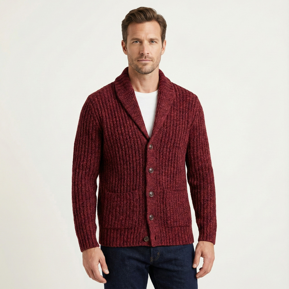 Mark | Chunky Knit Shawl Collar Cardigan