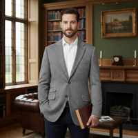 Linden | Single Breasted Herringbone Tweed Blazer