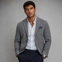Maddox | Single Breasted Herringbone Wool Tweed Blazer