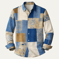 Finn | Colour Block Patchwork Button Up Shirt