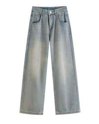 Connie | Faded Wash Wide Leg Jeans