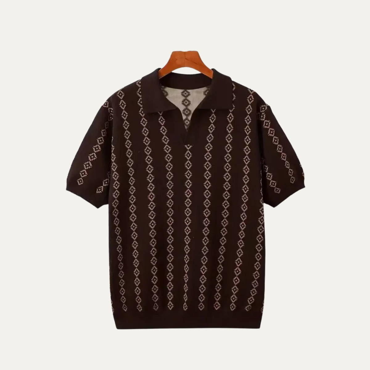 Jay Men's Patterned Knit Polo Shirt