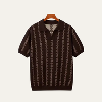 Jay Men's Patterned Knit Polo Shirt