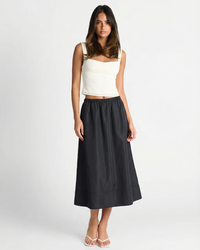 Isla | satin midi skirt