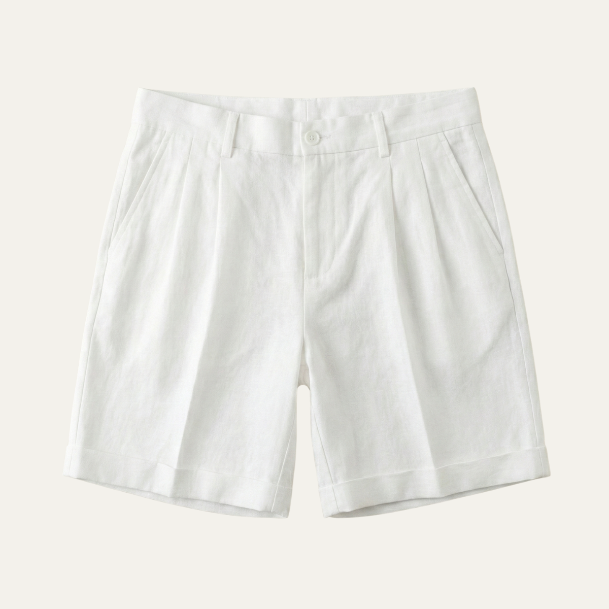 Frank | Lightweight Folded Hem Linen Shorts