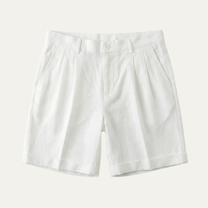 Frank | Lightweight Folded Hem Linen Shorts