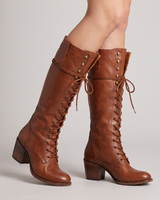 Cressida | Lace-Up Leather Combat Boots