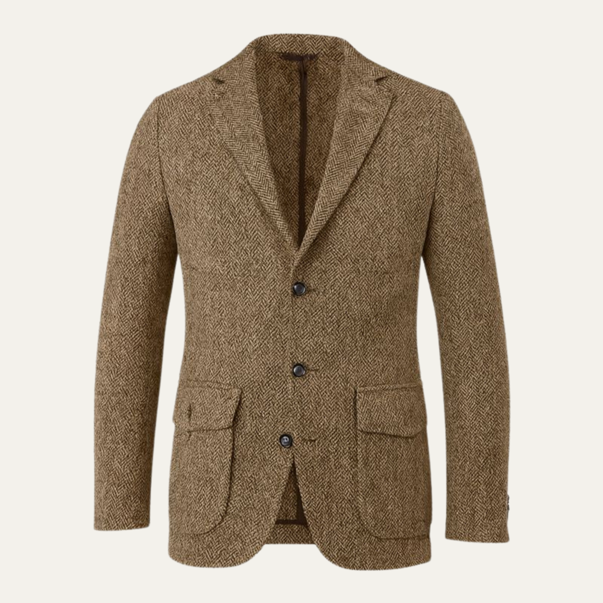 Ludovic | Single Breasted Wool Herringbone Tweed Blazer