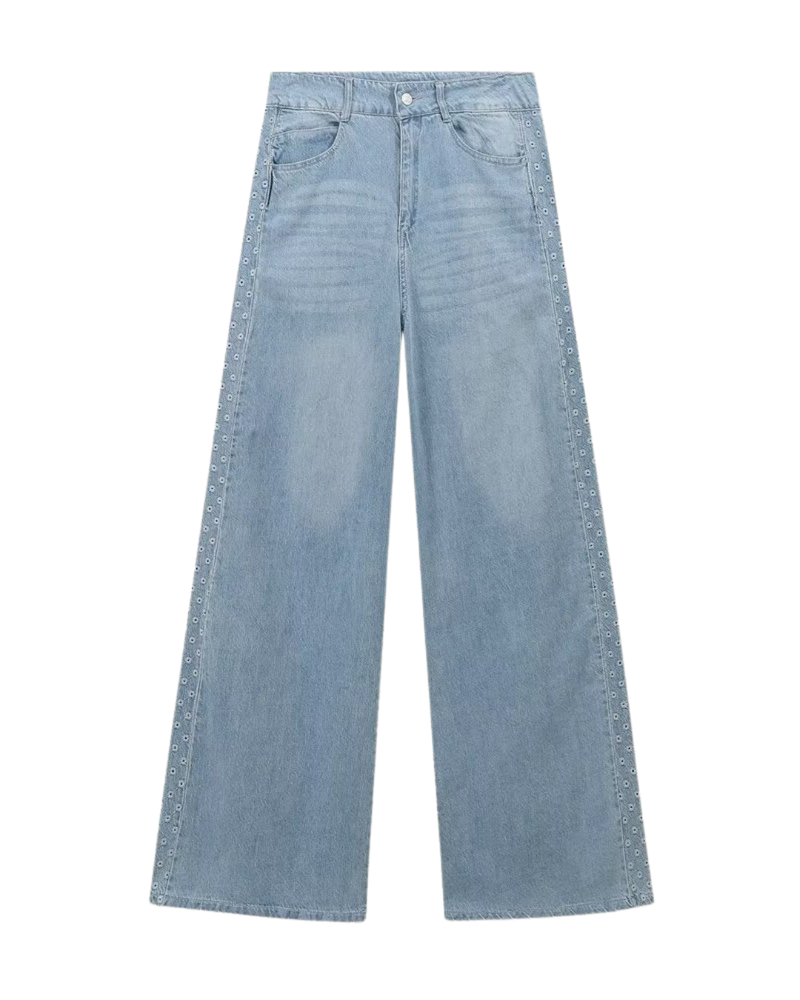 Stella | Wide Leg Studded Jeans