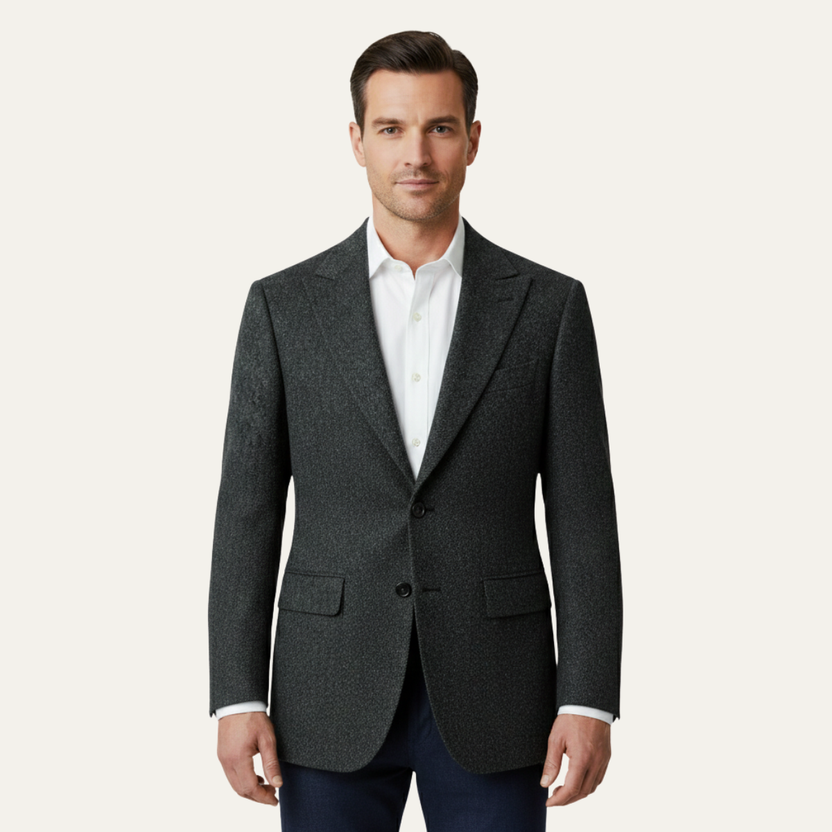 Logan | Tailored Tweed Fishbone Blazer Jacket