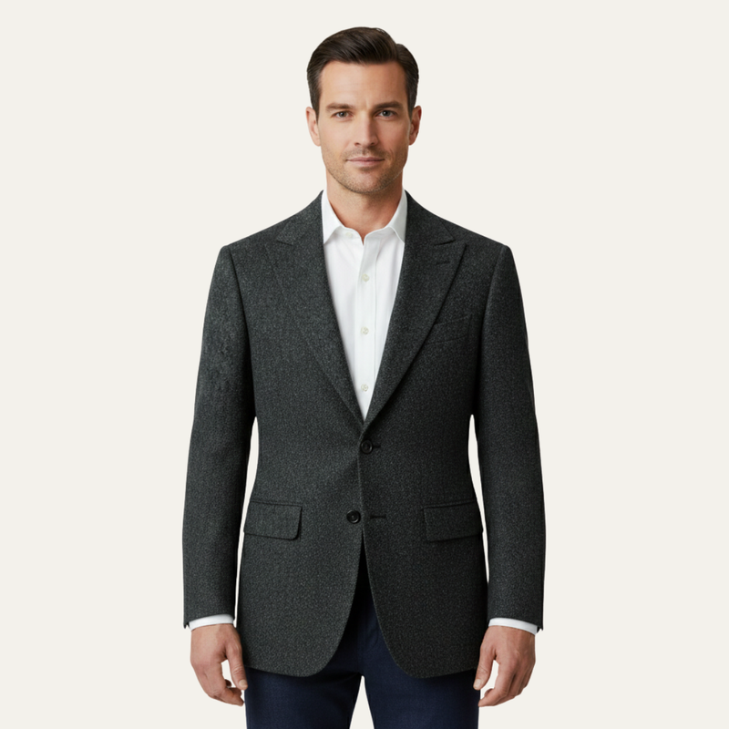Logan | Tailored Tweed Fishbone Blazer Jacket