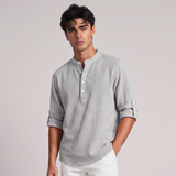 Brandon | Men's Lightweight Casual Grandad Collar Shirt