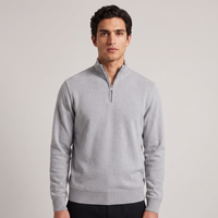 Morris | Half Zip Knit Jumper with Stand Collar
