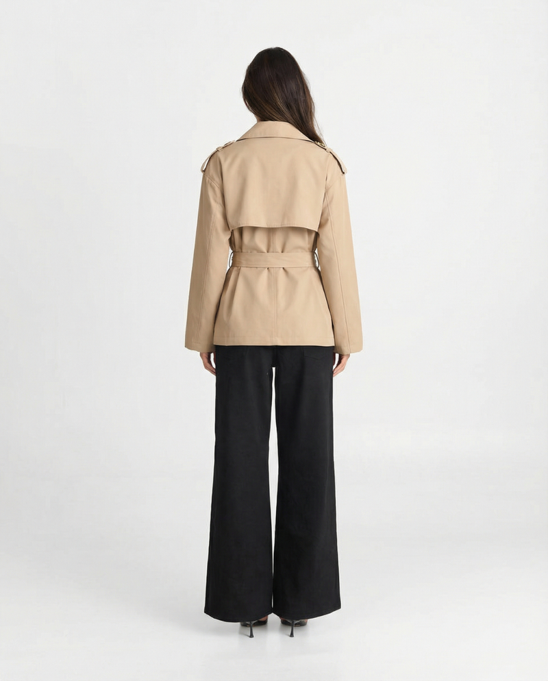 Caitlin | cropped trench coat