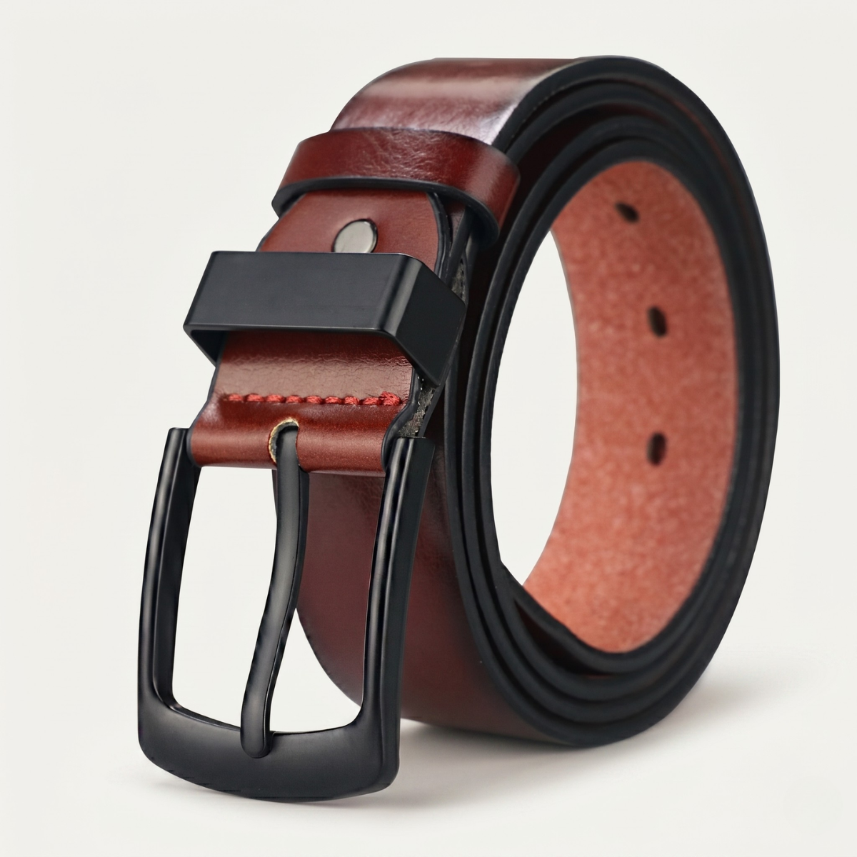 Ellison | Leather Belt with Black Pin Buckle