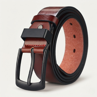 Ellison | Leather Belt with Black Pin Buckle