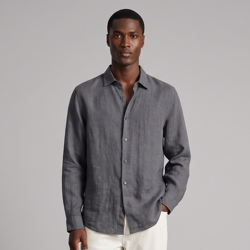 Braden | Loose Fit Linen Blend Button Down Summer Shirt