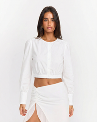Juno | white puff sleeve top