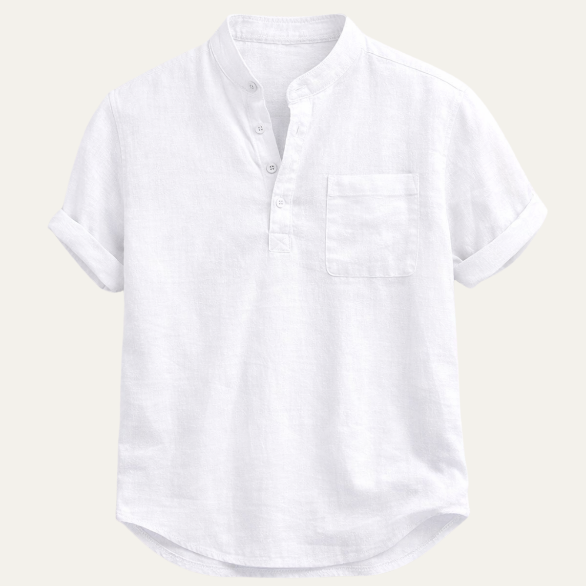 Calvin Henley Linen Shirt in White