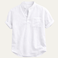 Calvin Henley Linen Shirt in White