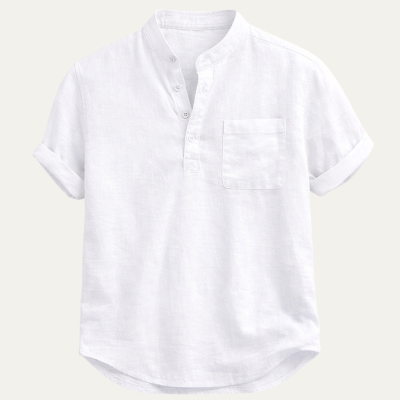Calvin Henley Linen Shirt in White