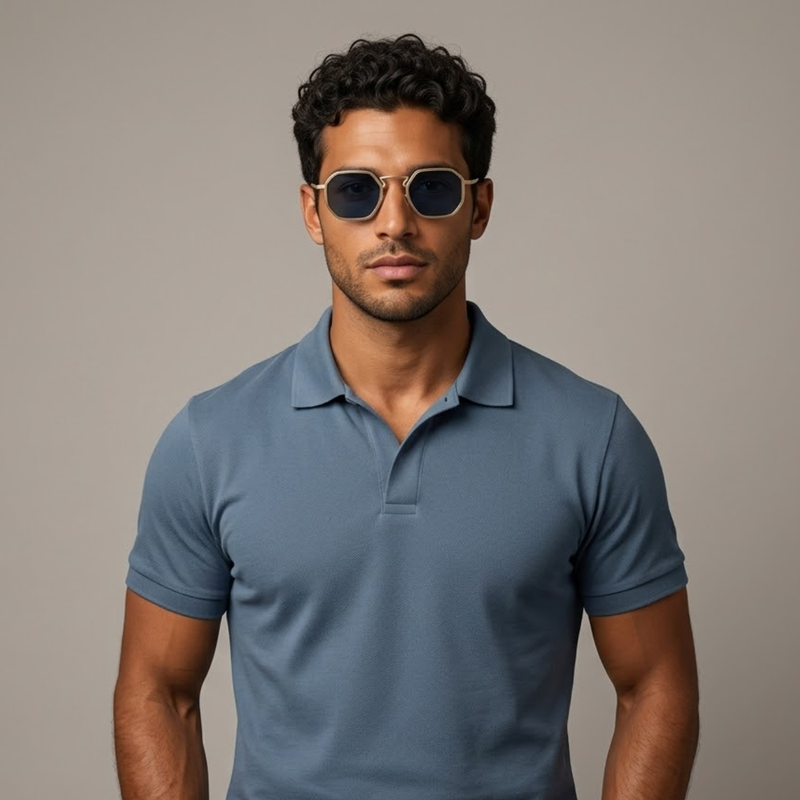 Charlie | Retro Hexagon Metal Frame Sunglasses
