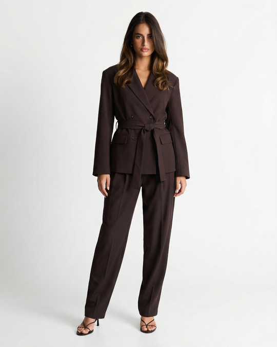 Tamara | Double-Breasted Blazer and Pleated Trouser Set