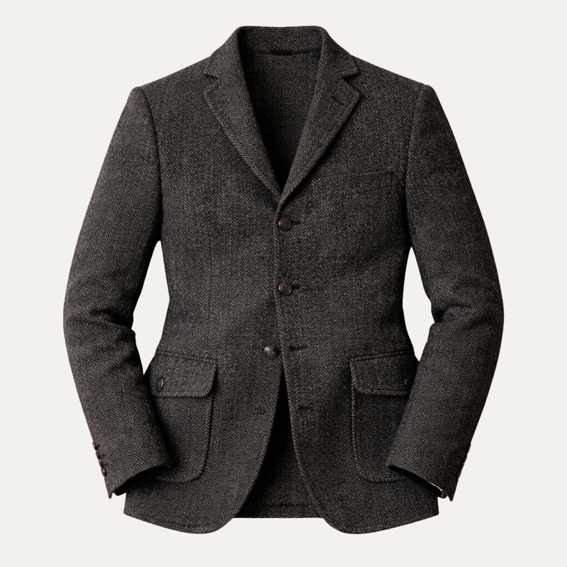 Lucian | Single Breasted Fishbone Tweed Blazer