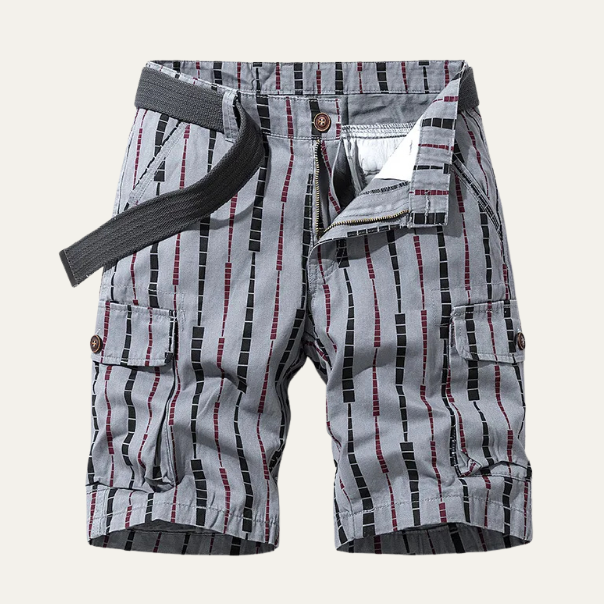 Gideon | Relaxed Vertical Stripe Cargo Shorts for Men