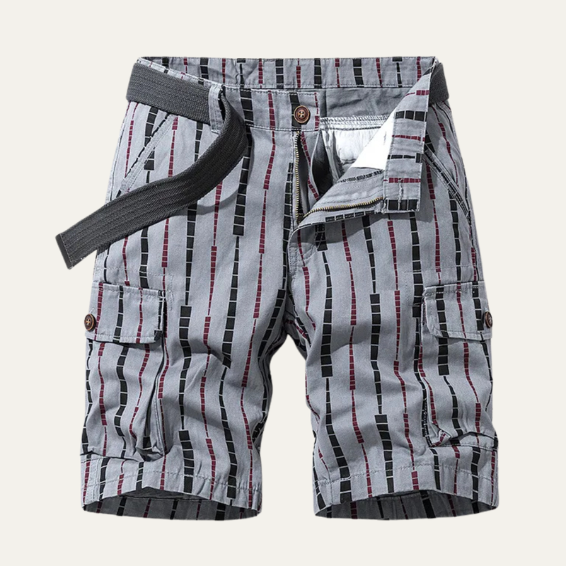 Gideon | Relaxed Vertical Stripe Cargo Shorts for Men
