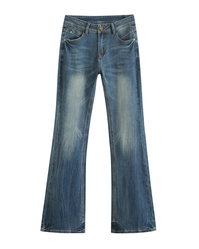 Nancy | Vintage Faded Wide Leg Jeans