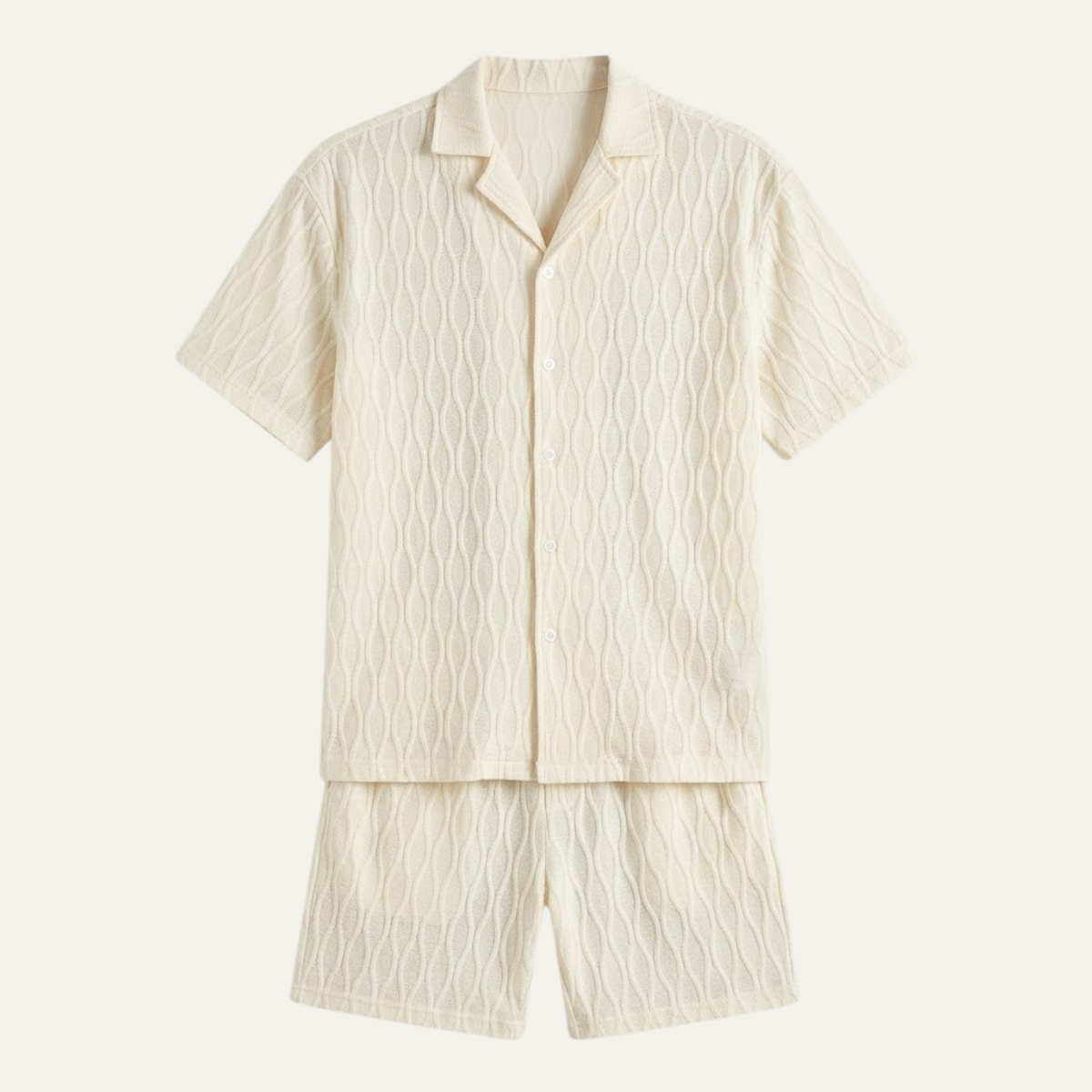 Bennett | Men's Textured Knit Co Ord Shirt and Shorts Set