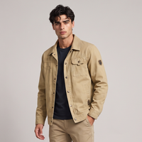 Barnaby | Men's Utility Jacket Beige Multi Pocket Casual
