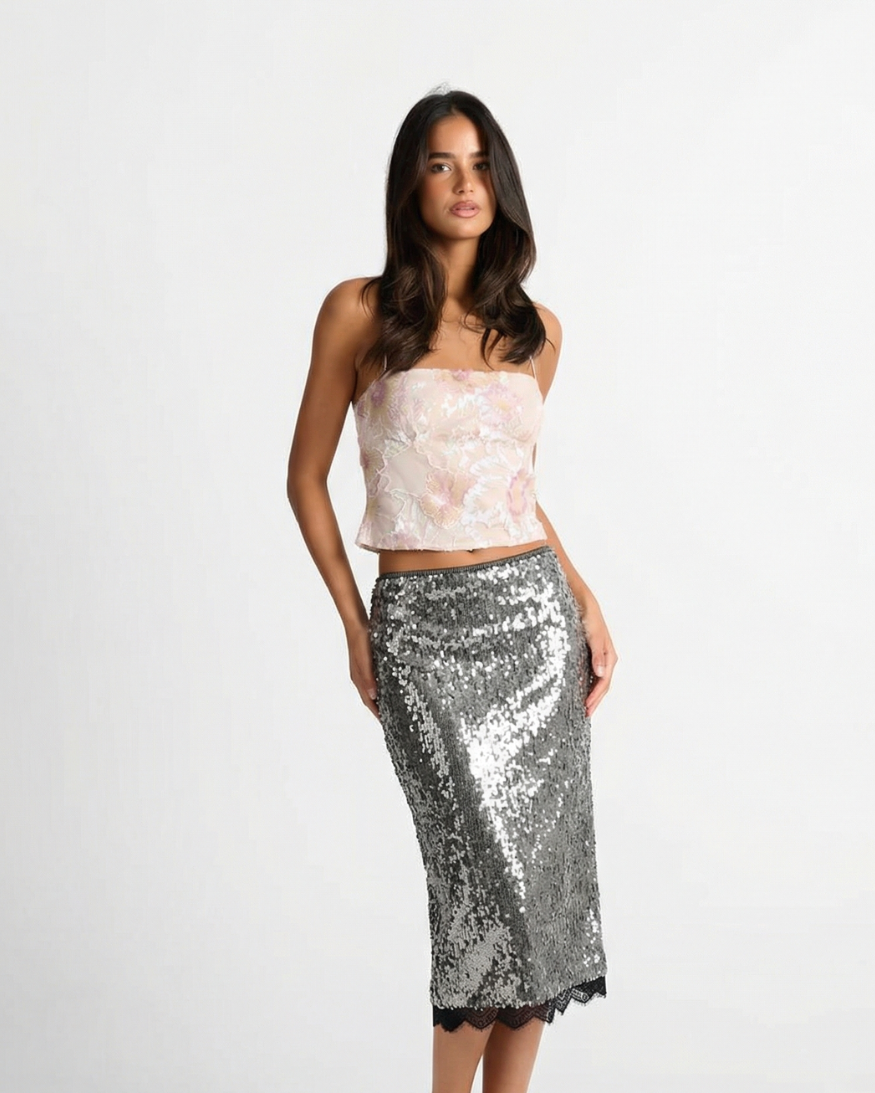 Jessica | sequin midi skirt