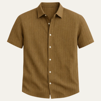 Douglas Men's Short Sleeve Button Up Summer Shirt
