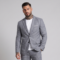 Malachi | Single Breasted Slim Fit Linen Blend Blazer