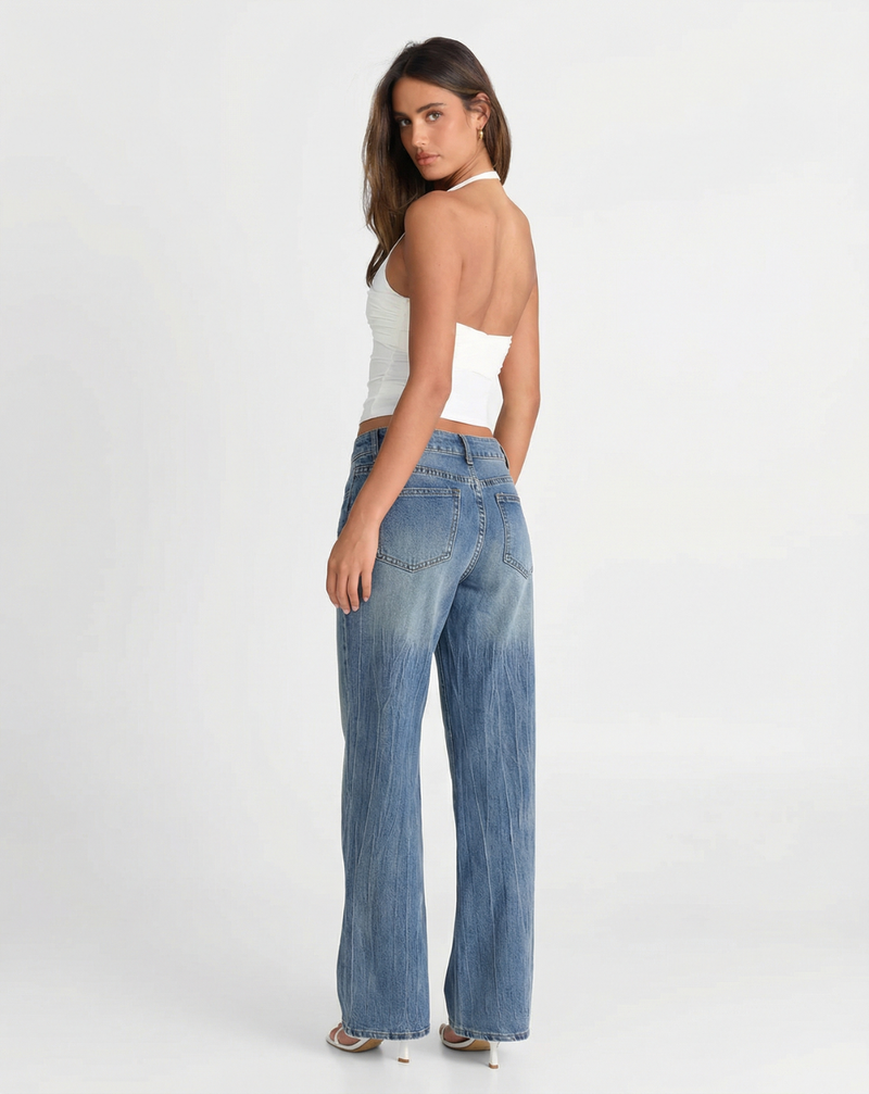 Nancy | Vintage Faded Wide Leg Jeans