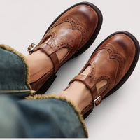 Eulalia brogue Mary Jane shoes in Brown