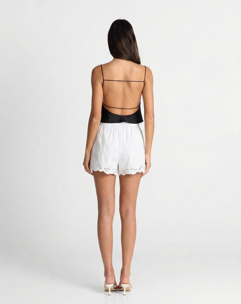 Sophie | white linen shorts