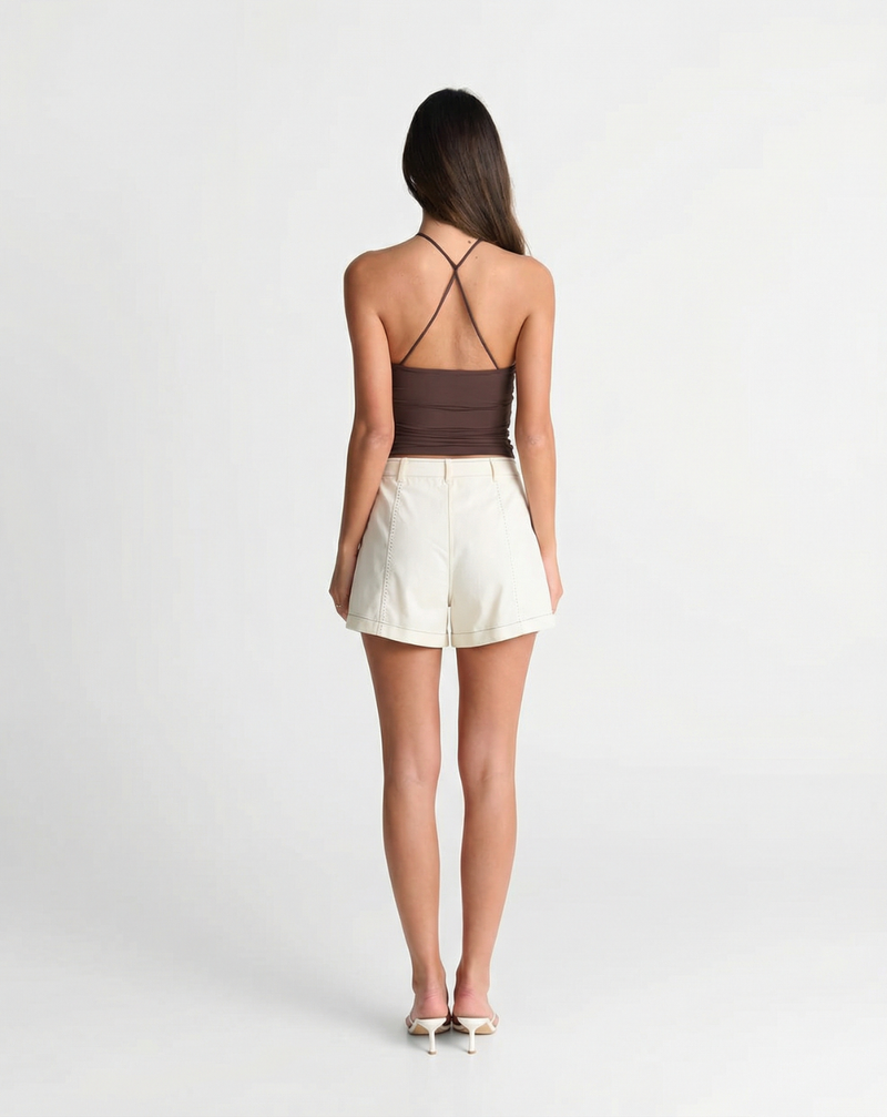 Beatrice | white denim shorts